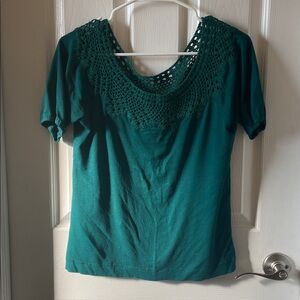 American Eagle Shirt Crochet Green size small s vintage Y2K  Top